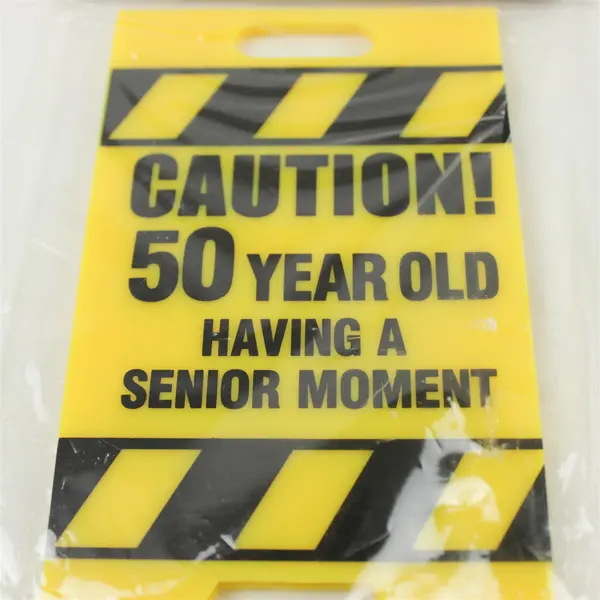 Over The Hill Yellow Caution Sign 50th Birthday Senior Moment Party Decor