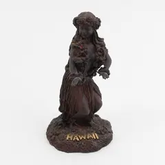 Vintage K.C. Co. Hawaiian Hula Girl Resin Figurine Hawaii 6.25"
