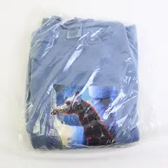 NWOT Vtg Oneita Adult XL Blue Giraffe Graphic Crew Neck Pullover Sweater