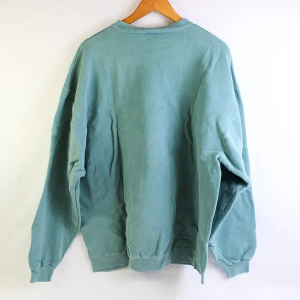 NWOT Vtg Oneita Adult XL Green Tiger Graphic Crew Neck Pullover Sweater