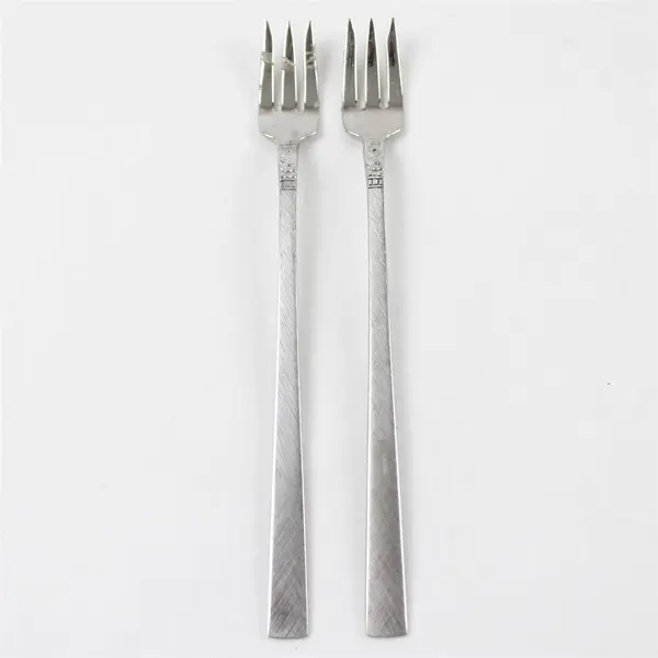 Set of 2 Wm. A Rogers Burnished Stainless Cocktail/Seafood Forks