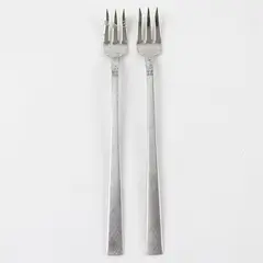 Set of 2 Wm. A Rogers Burnished Stainless Cocktail/Seafood Forks
