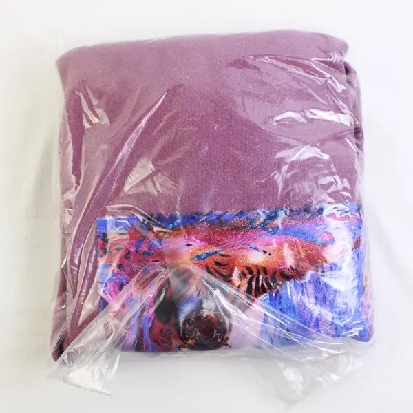 NWOT Vtg Oneita Adult XL Purple Tiger Graphic Crew Neck Pullover Sweater