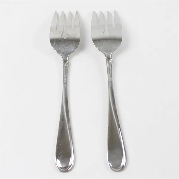 Set of 2 Oneida Satin Flight Medium Solid Cold Meat Serving Forks