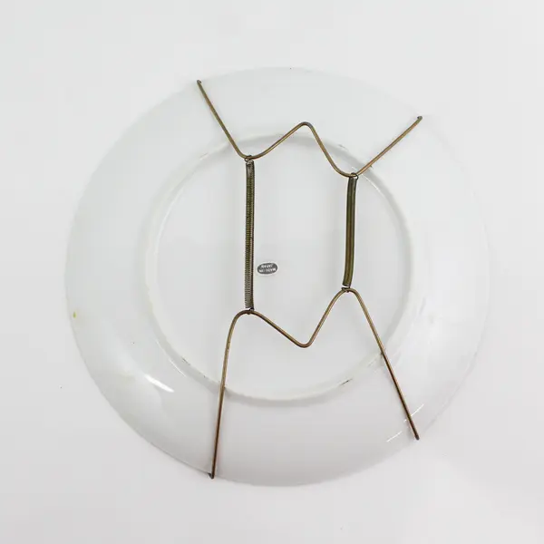 Vintage Hand Painted Porcelain Rooster, Hen And Chicks Plate Japan 8"