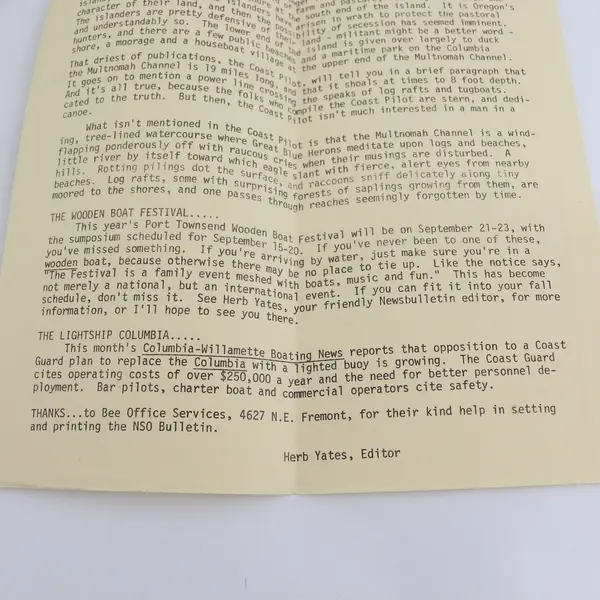Nautical Society of Oregon Newsbulletin April 1979 Newsletter Maritime History