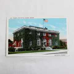 Federal Post Office Eugene Oregon On Pacific Highway Litho Postcard Andrews