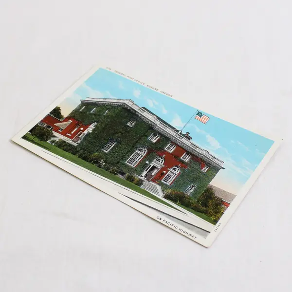 Federal Post Office Eugene Oregon On Pacific Highway Litho Postcard Andrews