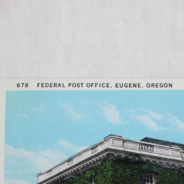 Federal Post Office Eugene Oregon On Pacific Highway Litho Postcard Andrews