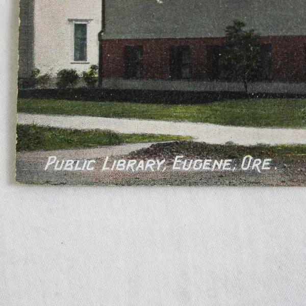 Public Library Eugene Oregon Color Litho Postcard Pacific Novelty Company