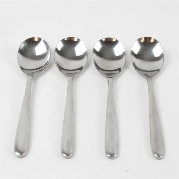 Set of 4 Hampton Forge Teardrop Stainless Place/Oval Soup Spoons