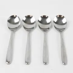 Set of 4 Hampton Forge Teardrop Stainless Place/Oval Soup Spoons