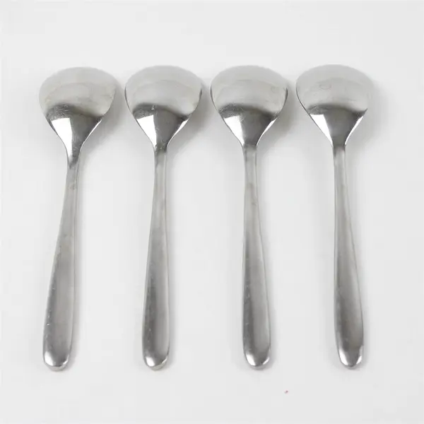 Set of 4 Hampton Forge Teardrop Stainless Place/Oval Soup Spoons