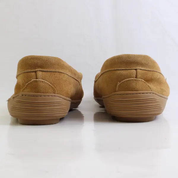 Guide Gear Men's Size 11 Brown Leather with Plaid Insole Moccasin Slippers