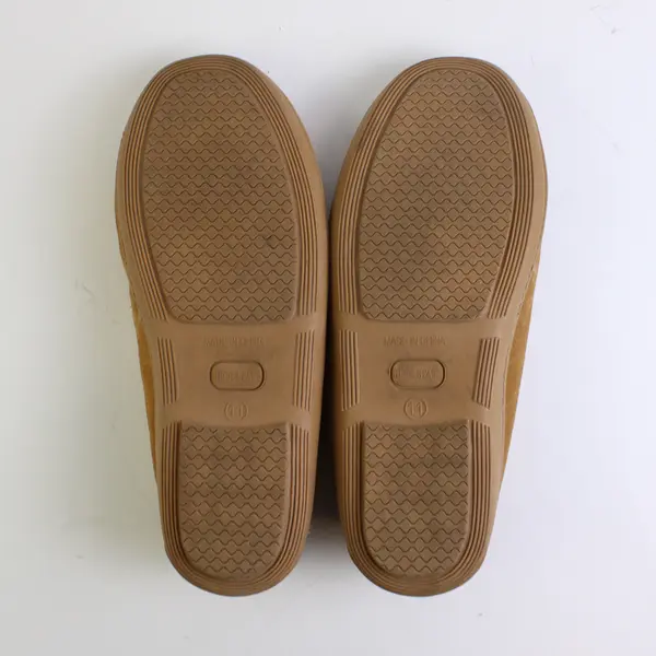 Guide Gear Men's Size 11 Brown Leather with Plaid Insole Moccasin Slippers