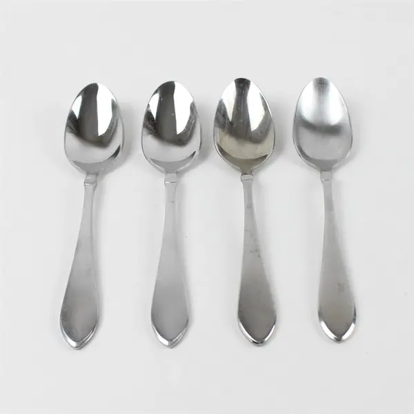 Set of 4 Oneida Vertex Stainless Place/Oval Soup Spoons