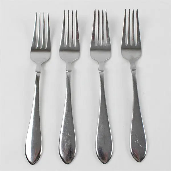 Set of 4 Oneida Vertex Stainless Salad Forks