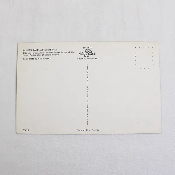 Paulina Lake Paulina Peak Oregon ColorCard Postcard 1960s Hilt Hansen
