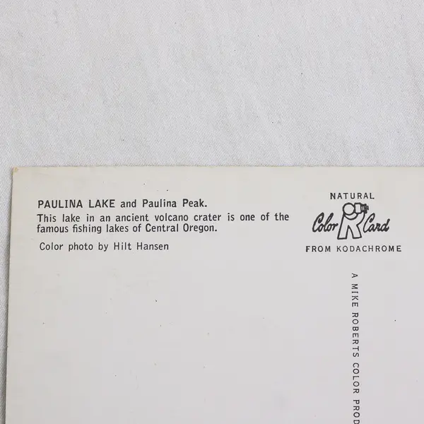 Paulina Lake Paulina Peak Oregon ColorCard Postcard 1960s Hilt Hansen