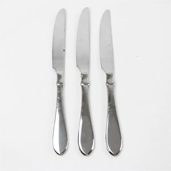 Set of 3 Oneida Vertex Stainless "New French" Solid Knives