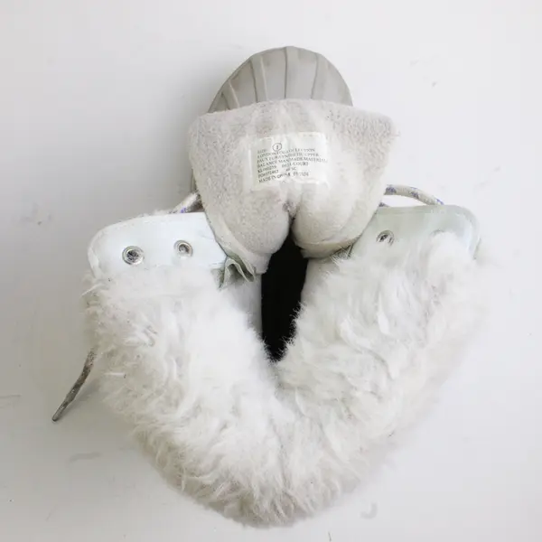 London Fog Collection Children's Size 1 White/Gray Faux Fur Snow Boots