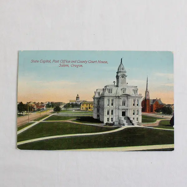 Lot Of 2 Salem Oregon State Capitol Color Litho Postcards 1910s