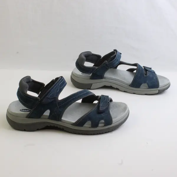 Dr. Scholl’s Women’s 9.5M Blue Leather and Fabric Adelle Sandals