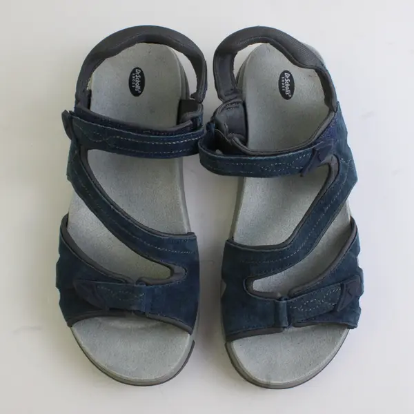 Dr. Scholl’s Women’s 9.5M Blue Leather and Fabric Adelle Sandals