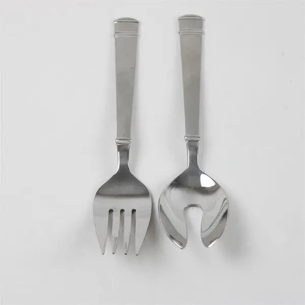 Lot of 2 Oneida Tiramisu Stainless  Solid Serving Fork & Pierced Serving Spoon