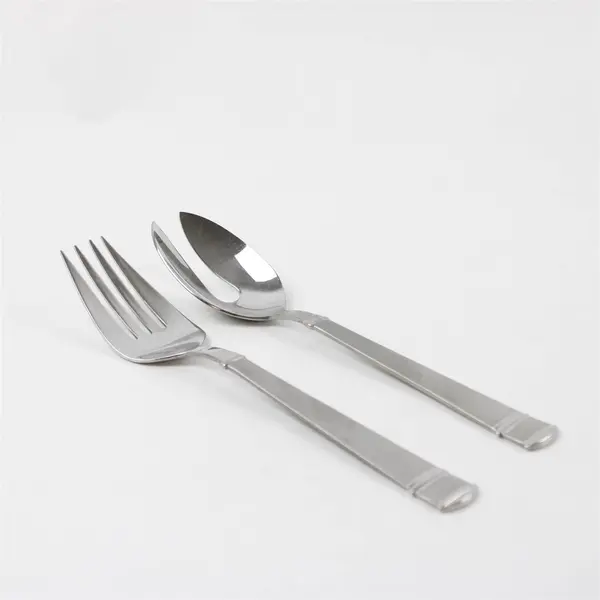 Lot of 2 Oneida Tiramisu Stainless  Solid Serving Fork & Pierced Serving Spoon