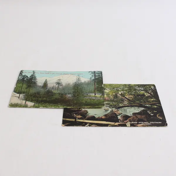 Lot Of 2 Oregon Scenic Color Litho Postcards Cascades 1911 Budd Springs 1908