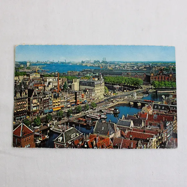 Lot Of 2 Amsterdam Color Postcards 1960s Royal Palace Damrak