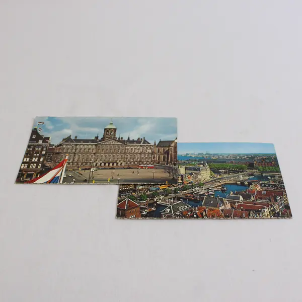 Lot Of 2 Amsterdam Color Postcards 1960s Royal Palace Damrak