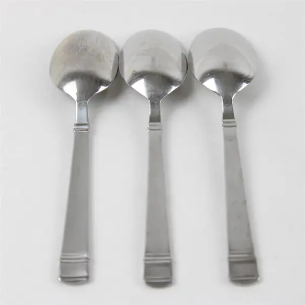 Set of 3 Oneida Tiramisu Stainless Place/Oval Soup Spoons