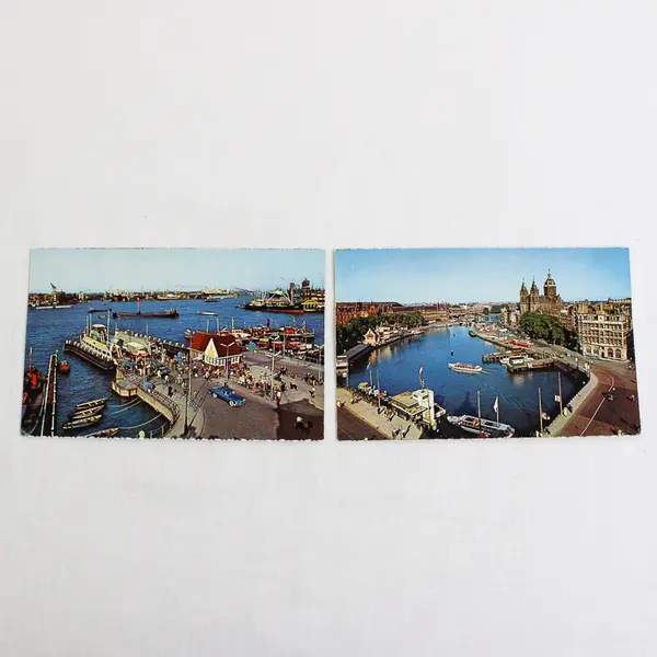 Lot Of 2 Amsterdam Color Postcards 1960s Prins Hendrikkade St Nicholas Church 
