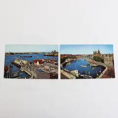 Lot Of 2 Amsterdam Color Postcards 1960s Prins Hendrikkade St Nicholas Church 