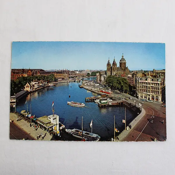 Lot Of 2 Amsterdam Color Postcards 1960s Prins Hendrikkade St Nicholas Church 