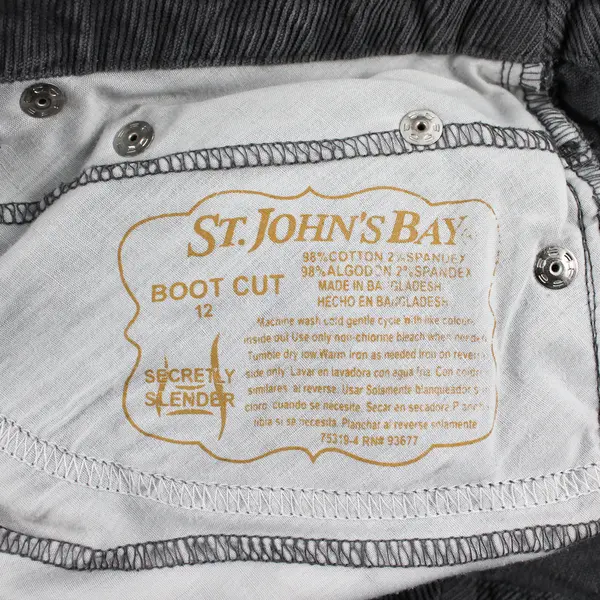 St. John's Bay Women's 12 Gray Corduroy Secretly Slender Boot Cut Pants