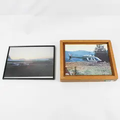 Lot of 2 Evergreen Framed Aviation Prints Helicopter & Airplane 10x12
