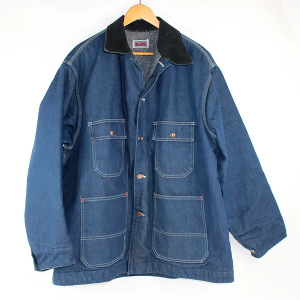 Vintage Big Mac Men's 2XLT 56" Thick Denim Chore Jacket Blanket Lined, USA Made
