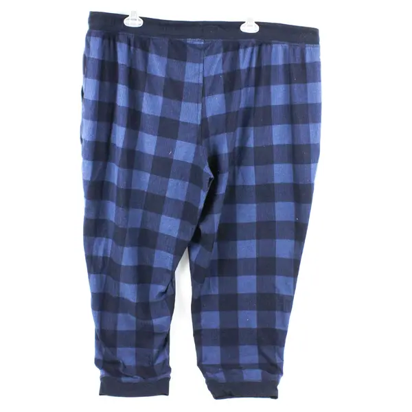 George Men's 3XL (48-50) Blue Stretch Plaid Pattern Jogger Style Sleep Pants