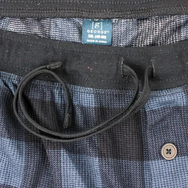 George Men's 3XL (48-50) Blue Stretch Plaid Pattern Jogger Style Sleep Pants