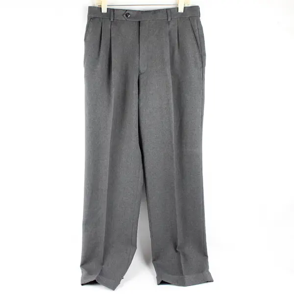 Newbridge Dark Gray Pleated Cuffed Dress Pants Men's Size 32