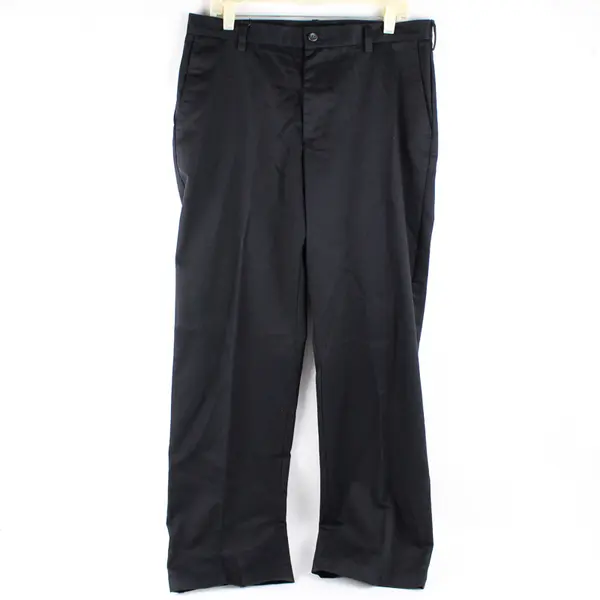 Izod Solid Black Flat Front Straight-Leg Dress Pants Men's 34 x 32