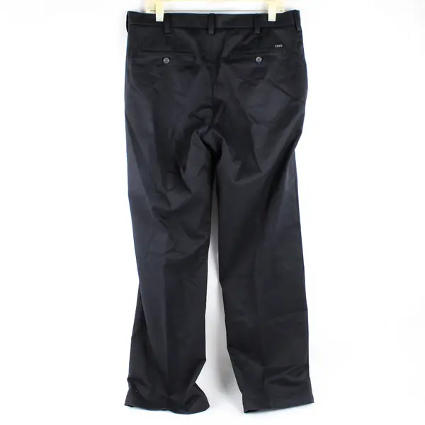 Izod Solid Black Flat Front Straight-Leg Dress Pants Men's 34 x 32