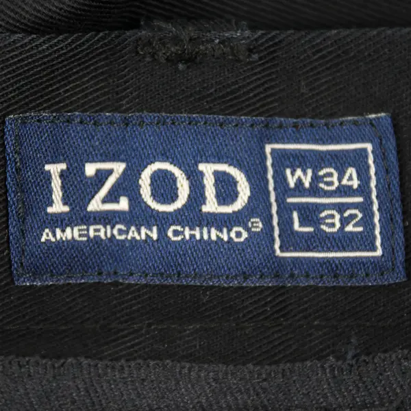 Izod Solid Black Flat Front Straight-Leg Dress Pants Men's 34 x 32