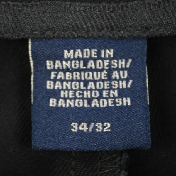 Izod Solid Black Flat Front Straight-Leg Dress Pants Men's 34 x 32