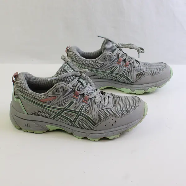 ASICS Light Gray/Light Blue Gel-Venture 8 Trail Running Shoes Women's Size 7.5