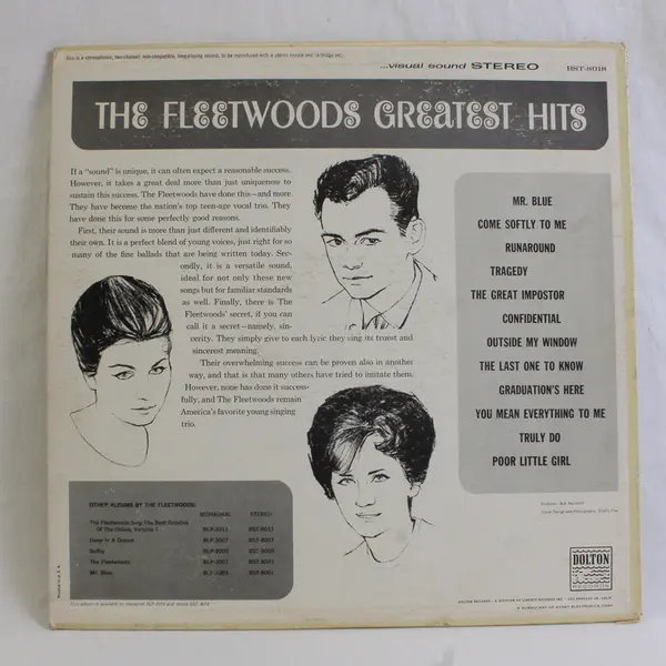 The Fleetwoods Greatest Hits! Vinyl Record BST-8018