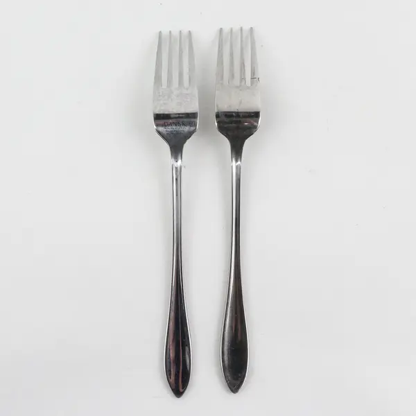 Lot of 2 Dansk Altissimo Stainless Flatware Salad Forks 7" Long Good